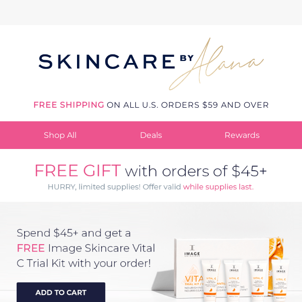 FREE Skincare Kit With Orders Over $45 TODAY!