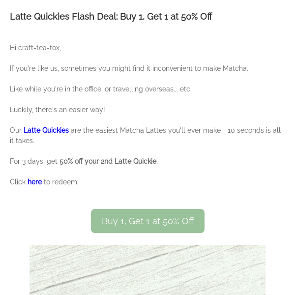 Flash Deal: 50% Off Latte Quickies
