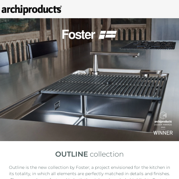Foster Outline collection: the kitchen perfectly matched in details and finishes