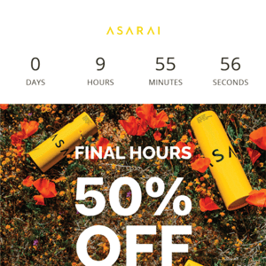 FINAL HOURS: 50% OFF!