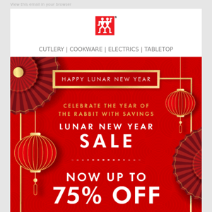 The Lunar NY Sale is on! Get up to 75% Off