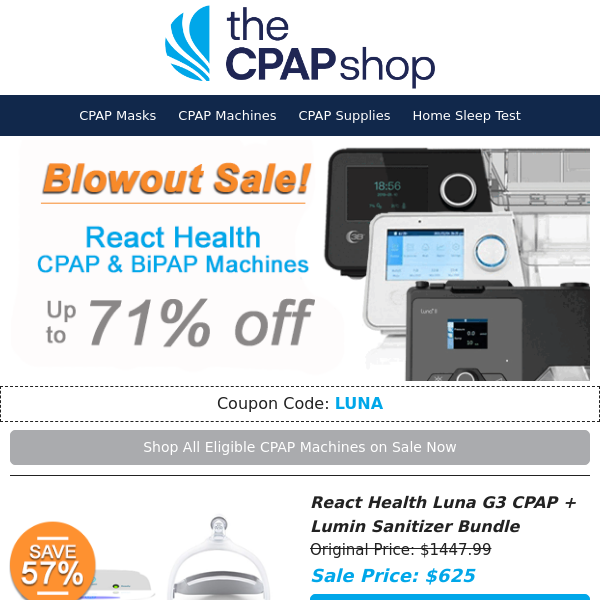 React Health Spotlight! 🔥 CPAP + Sanitizer + Mask ONLY $625