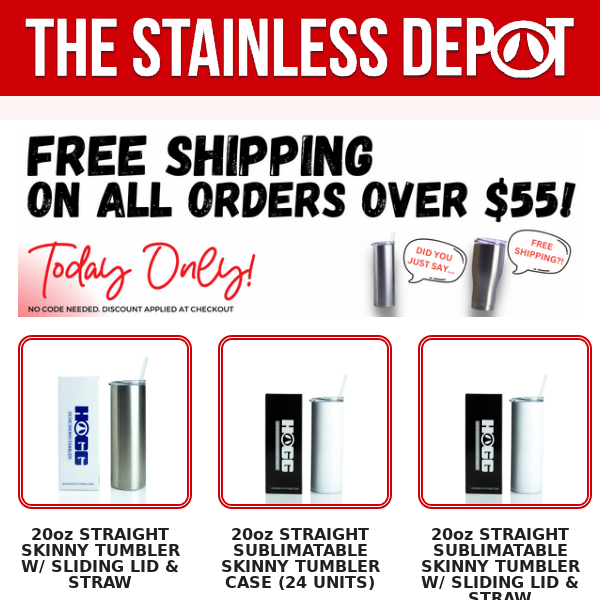 FREE SHIPPING On All Orders $55+!