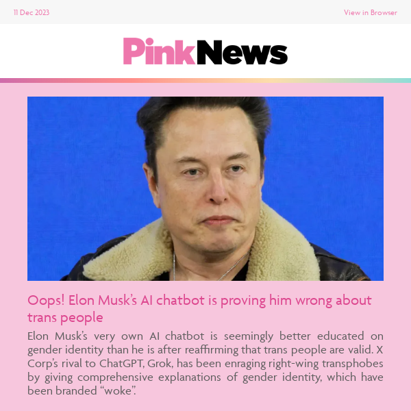 🐦 Musk schooled on gender by his own AI 🏳️‍⚧️