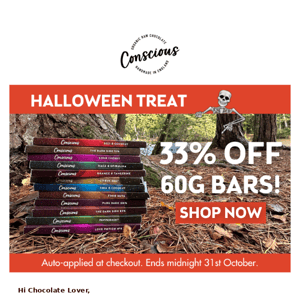 🧡 33% Off 60g Bars Ends Midnight Tonight 🍫