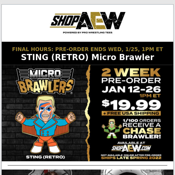 Final Hours: STING Retro Micro Brawler - All Elite Wrestling