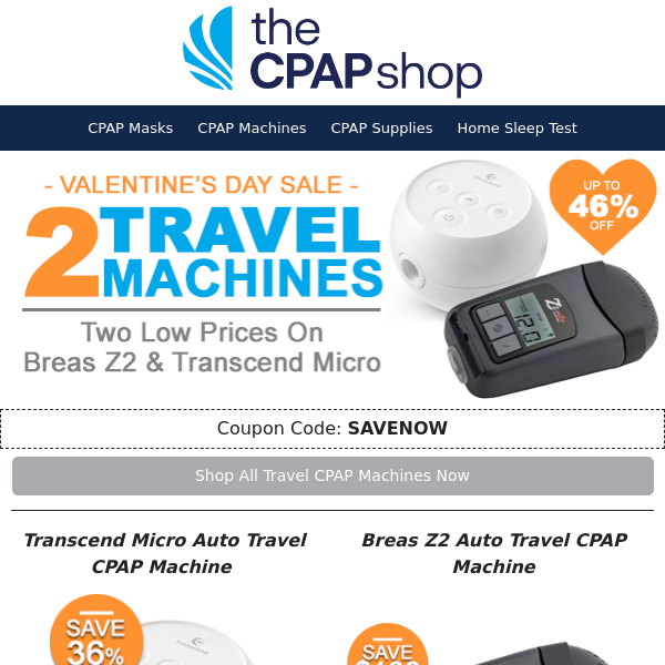 Two Sweet Deals! 💗 Breas Z2 or Transcend Micro Travel CPAP ONLY $699