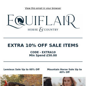 Hey Equiflair Saddlery, Extra 10% Off All Sale Items!!