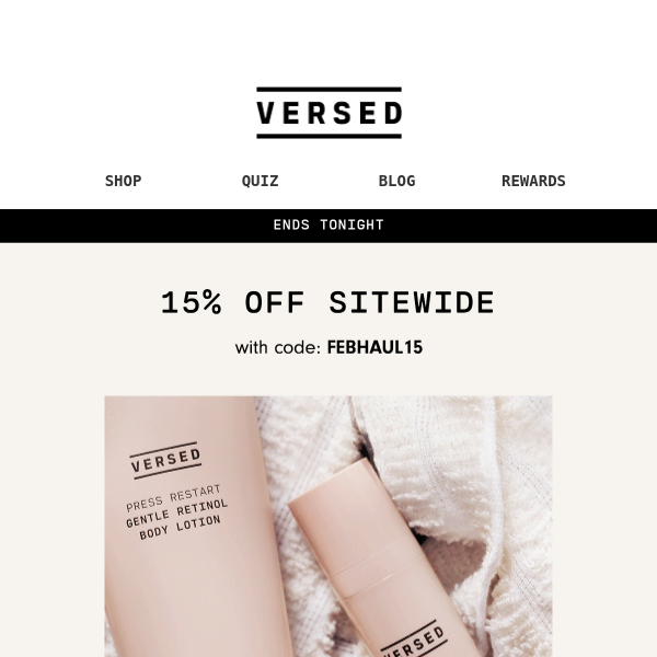 15% Off Sitewide Ends Tonight