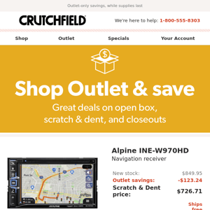 Crutchfield Outlet Savings up to $384