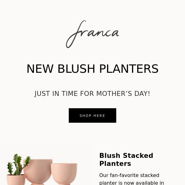 NEW! The BLUSH Planter Drop