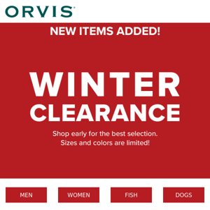 New items added to our Winter Clearance!