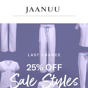 Last Chance: 25% Off Sale Styles