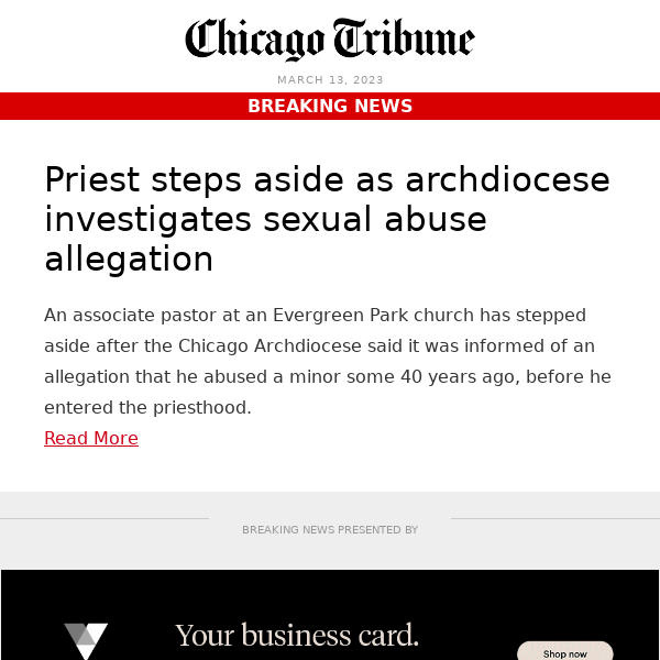 Suburban priest steps aside amid abuse allegation