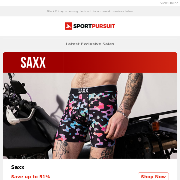 Saxx | Endura - New Products | GORE-TEX & eVent | Smith Optics | Merino Loungewear | Up to 67% Off!