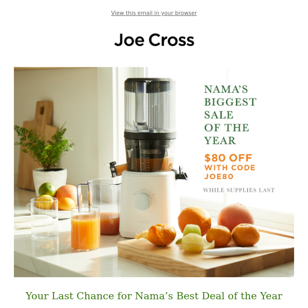 Joe Cross Introducing Nama J2 Cold Press Juicer 