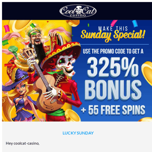 Lucky Sunday, CoolCat Casino!