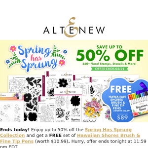 🏃‍♀️ENDS TODAY: Up to 50% Off 350+ Floral Stamps, Stencils, & More!