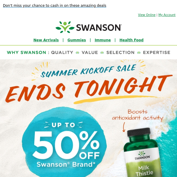 Your Swanson® favorites discounted up to 50%. Today only!