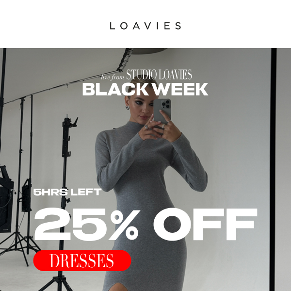 5HRS LEFT 🚨 25% OFF all DRESSES 🖤