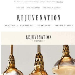 Rejuvenation Vintage—explore pieces from iconic designers