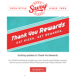 Thank You Rewards... Now Even Better!