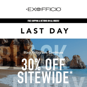 LAST DAY | 30% OFF Sitewide + UP TO 70% OFF SALE