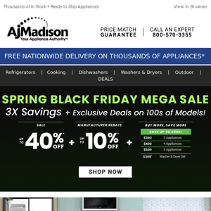 Spring Black Friday Mega Sale-3X Savings on Kitchen Packages!