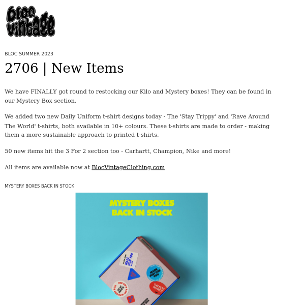 2706 | New Mystery Boxes, Daily Uniform tees and Clearance items! ♻️