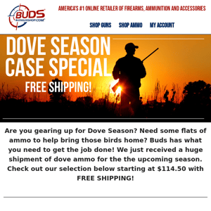 Dove Season 12ga Case Qty Specials