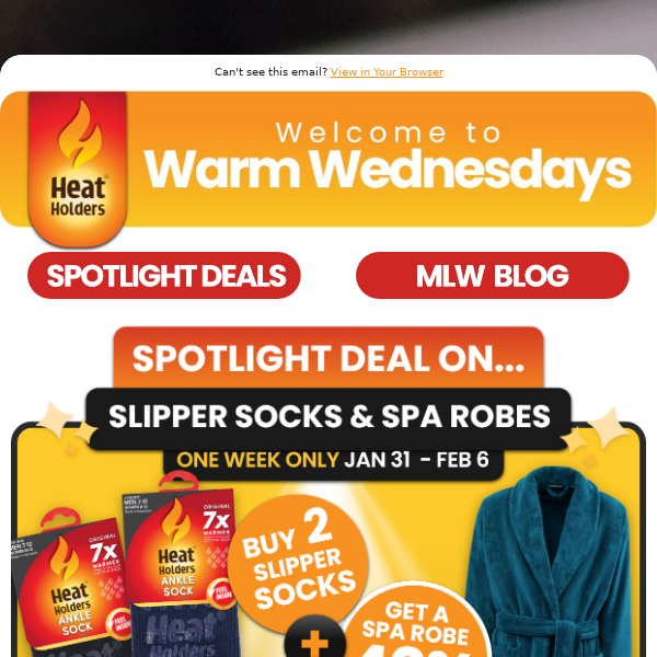 Relax with Spotlight on Slipper Socks and Spa Robes Heat Holders. 🛀🧘🏽