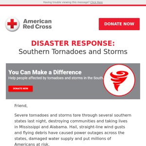 URGENT: Support tornado response in the South