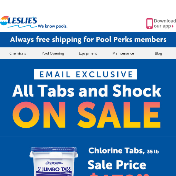 💧 Email EXCLUSIVE! Save on ALL Tabs and Shock