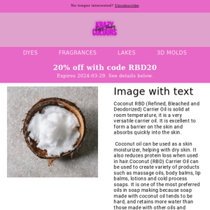 Many uses for RBD Coconut oil