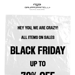 BLACK FRIDAY, seize the opportunity! Up to 70% OFF