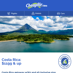 Costa Rica Getaway w/Air from $1199+