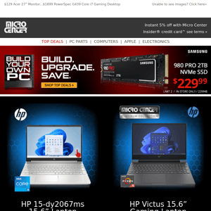 $479 HP Core i5 15.6" Touchscreen Laptop! $549 HP Ryzen 5 Gaming Laptop