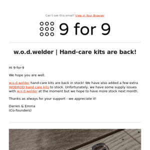 w.o.d.welder | Hand-care kits are back!