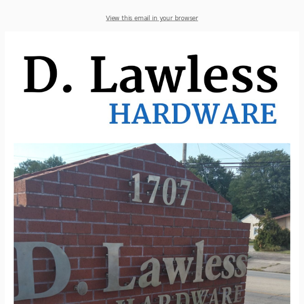 15% Off D. Lawless Collections to Celebrate our New Sign!