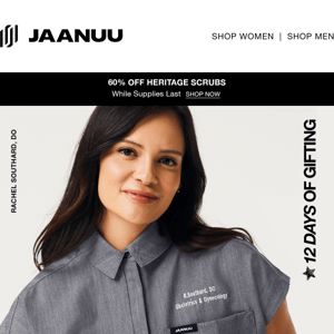 FREE embroidery for all scrub tops + jackets