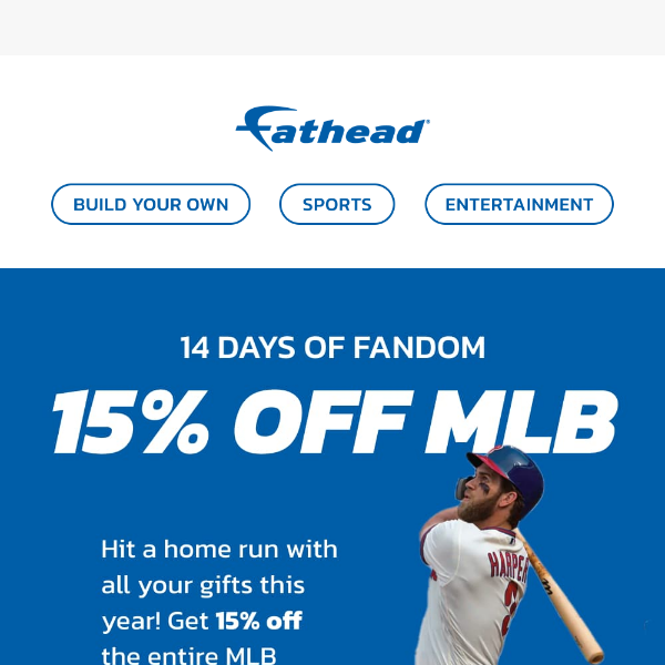 SALE ALERT: 15% OFF MLB