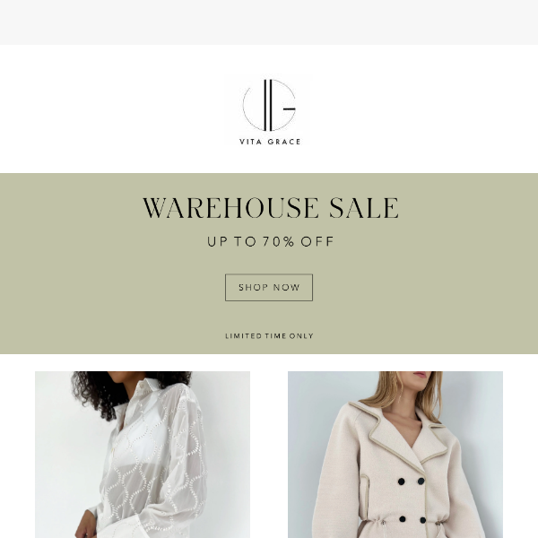 WAREHOUSE SALE Ends soon