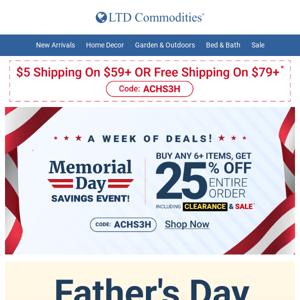 Father's Day Gift Ideas | Buy 6 Items, Get 25% Off