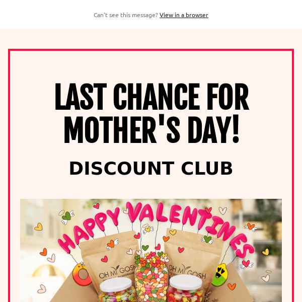 Last chance orders for Mother's day! 15% OFF