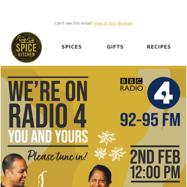 Me and mum are going LIVE on Radio 4! - Spice Kitchen