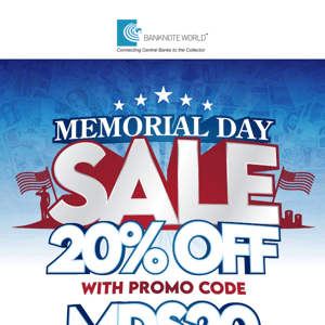 Get 20% Off During Our Memorial Day Sale!