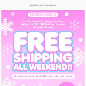 😱FREE SHIPPING STARTS NOW - THIS WEEKEND ONLY!