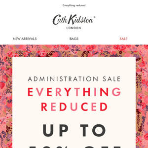 Administration sale | Up to 50% off