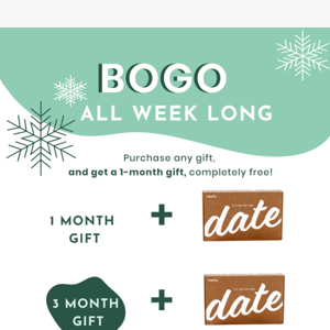 DOUBLE YOUR DATEBOX GIFT! BOGO CYBER MONDAY!