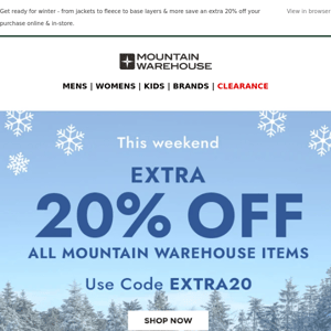 Extra 20% Off Limited Time Only!